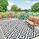 CHOSHOME Teppich Outdoor Wetterfest 180x270CM Balkon Teppiche Wetterfester In-& Outdoor Modern Strapazierfähige Teppich für Terrasse Garten Geeignet Teppiche Wohnzimmer Schwarz UV Beständig