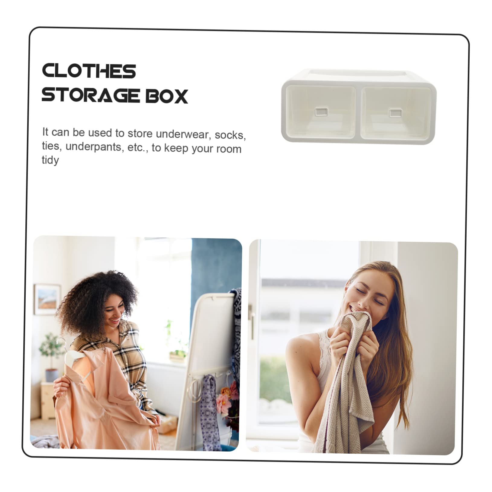ABOOFAN Schubladenbox 5 Fächer für Socken und Krawatten Kleiderschrank Organizer aus Pp Weiß Stapelbar und Platzsparend