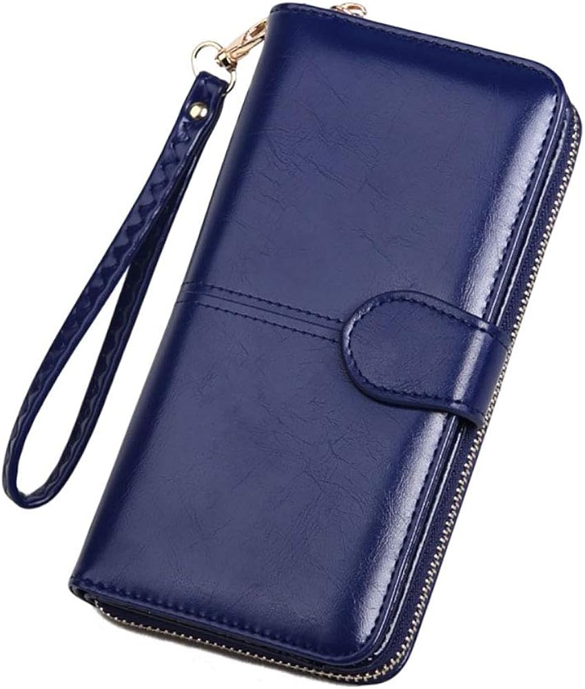 Tobe-u, portafoglio, porta carte di credito e portamonete, in pelle , per donna SS28000-Style 2-BlueJP