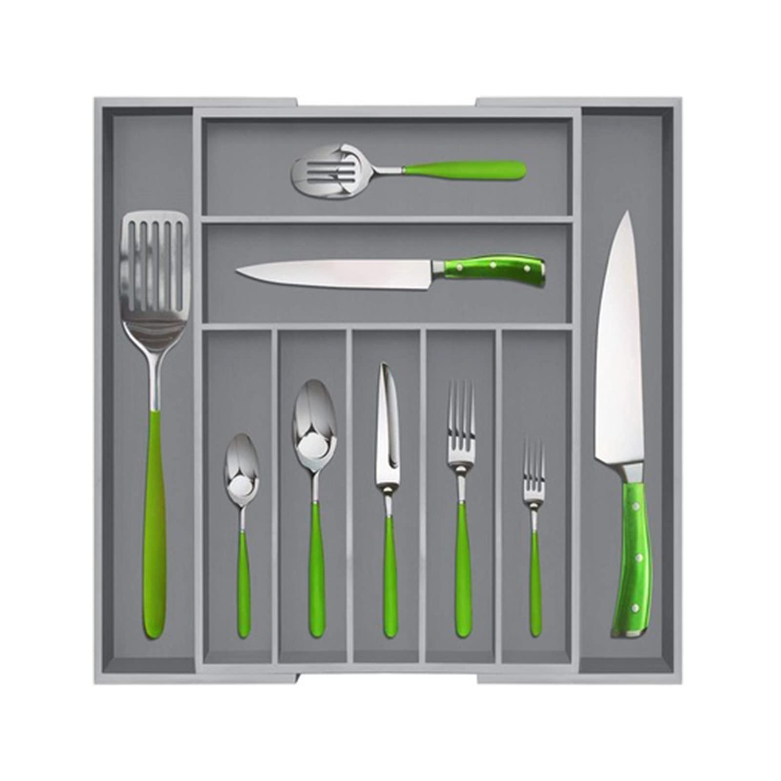 Generisch Dieses Bestecktablett, der ausziehbare Besteckkasten mit Schublade, der Besteckschubladen-Organizer mit 7-9 Fächern, das Besteckhalter-Tablettgestell