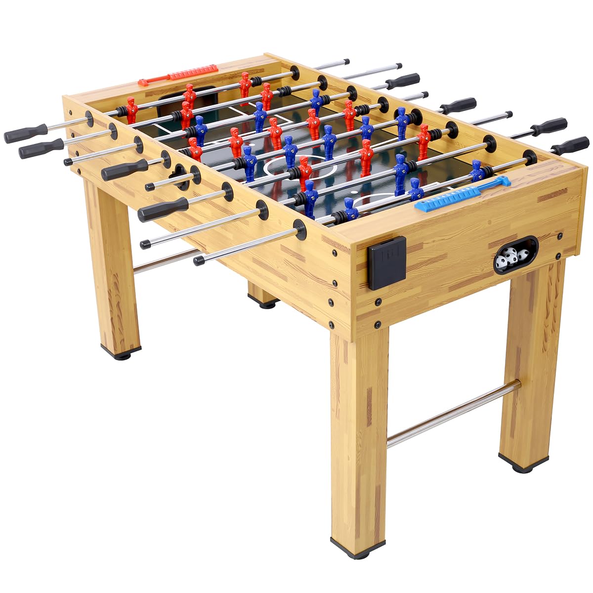 Kissybride 54-Inch Hurricane Foosball Table for Family Game Rooms with Light Cherry Finish, Analog Scoring and Free Accessories (Natural)