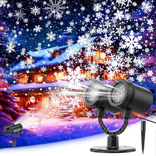 Christmas Projector Lights Outdoor, BINKBANG LED Waterproof Projector Lights, 3 Modes with Remote Control Outdoor Christmas Projector for Christmas Decorations Outdoor Yard Holiday Party