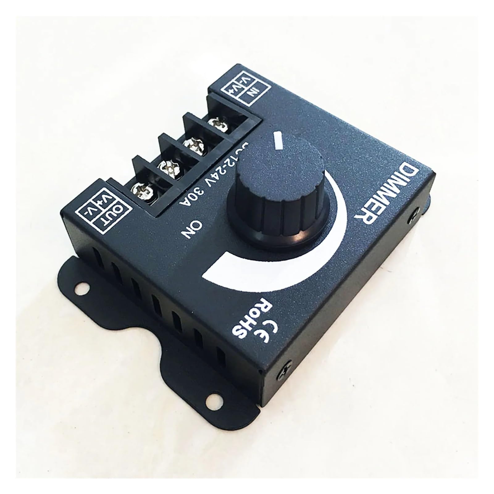DC12V-24V LED-Dimmer 30A 360W Einstellbare Helligkeit Dimmen LED-Streifenlicht-Treiber Monochrom-Controller stufenloser Dimmer(Style 1)
