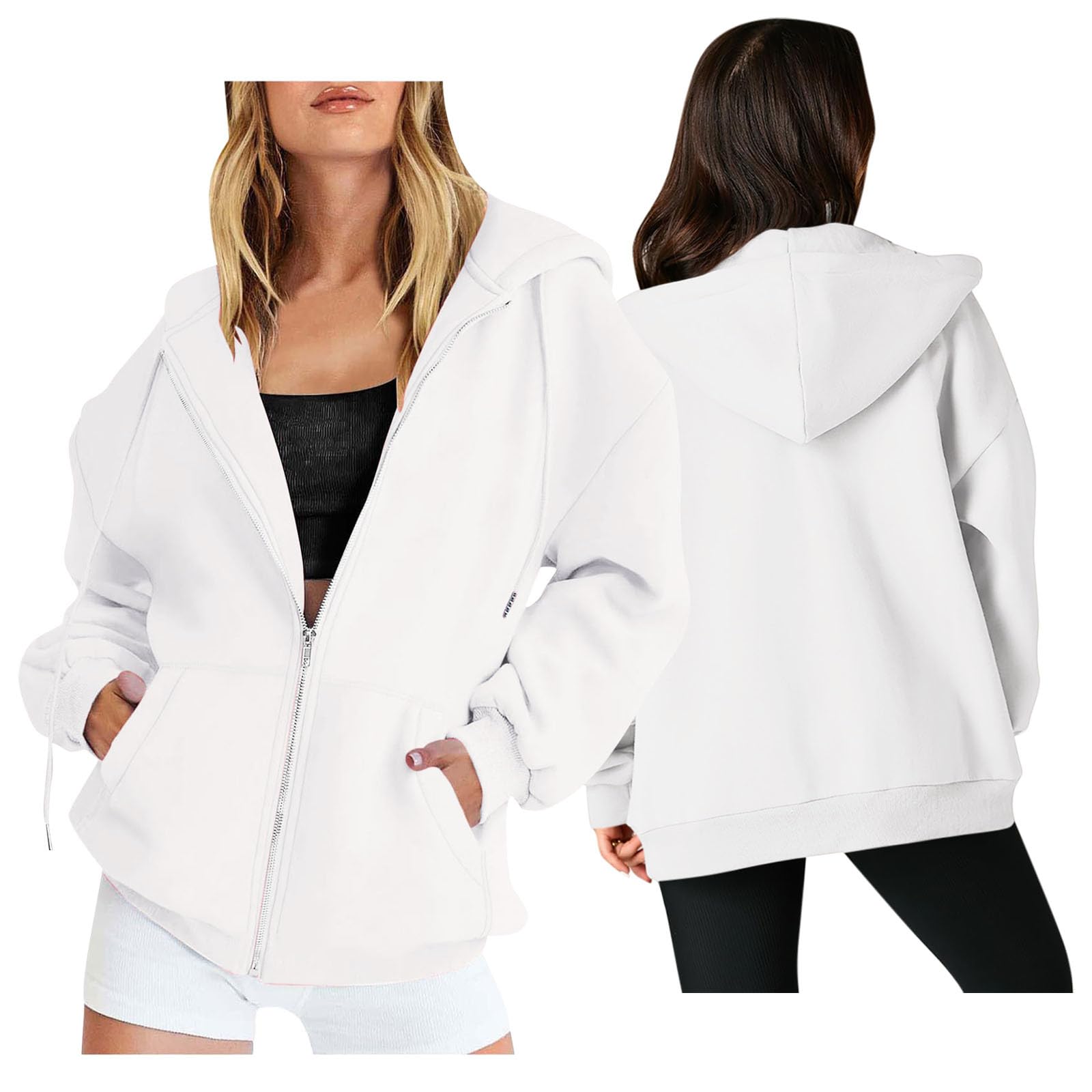Personalisierte Sweatjacke Damen mit Kapuze Hoodie Zipper mit Foto Bedrucken Kapuzenpullover Casual Pullover Selbst Gestalten Lustige Sweater Elegant Kapuzenjacke mit Aufdruck Herbst Oberteile