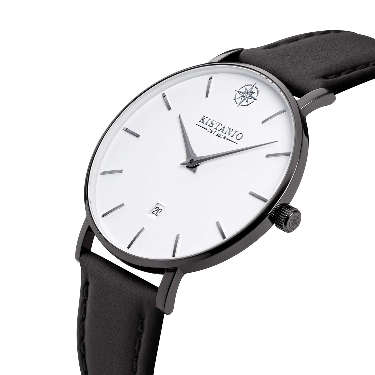 Petit Orologio da donna con vetro zaffiro e cinturino in milanese + cinturino in pelle GM-WH-M-L-BK