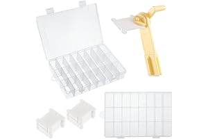 52PCS Embroidery Thread Box with Adjustable Dividers for Easy Organization and Storage...