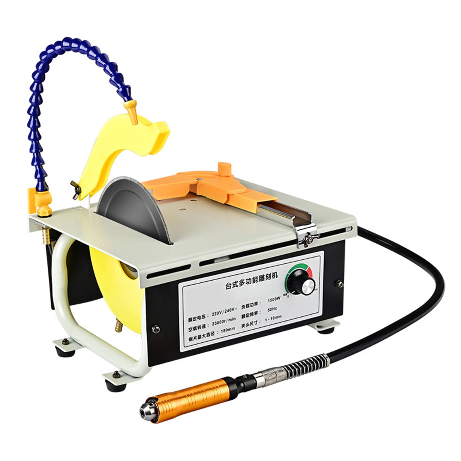 Mini Piła Stołowa Polerka Lapidarna Do Kamienia,Tokarka Stołowa 1500 W Piła Do Kamienia Lapidarna Polerka Buforowa,Mini Piła Stołowa Polerka Do Wyrobu Biżuterii Do Cięcia,Szlifowania,Grawerowania