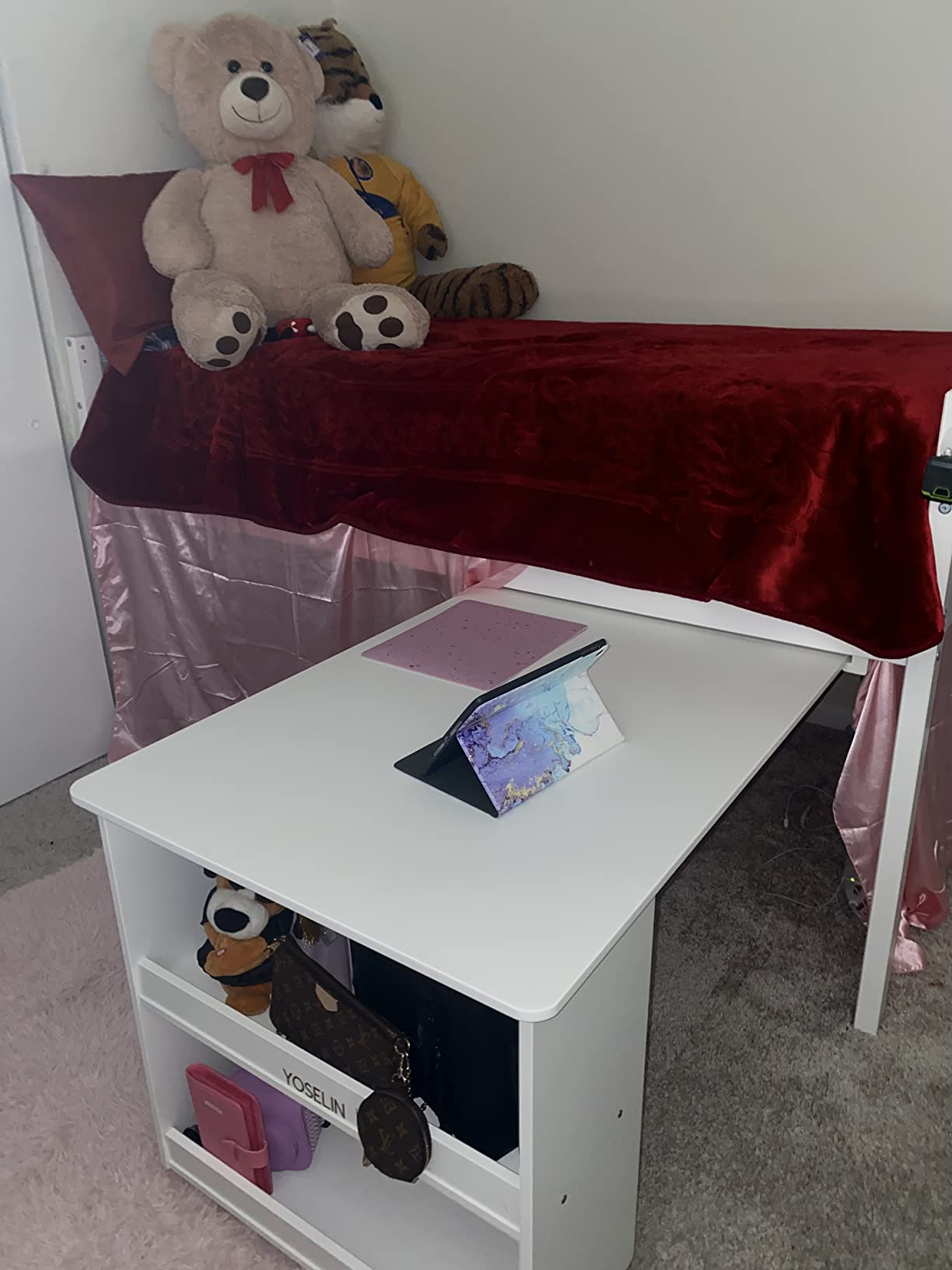 43/mo Finance Naomi Home Twin Size Loft Bed with Desk Low Study Kids Twin Loft Bed with