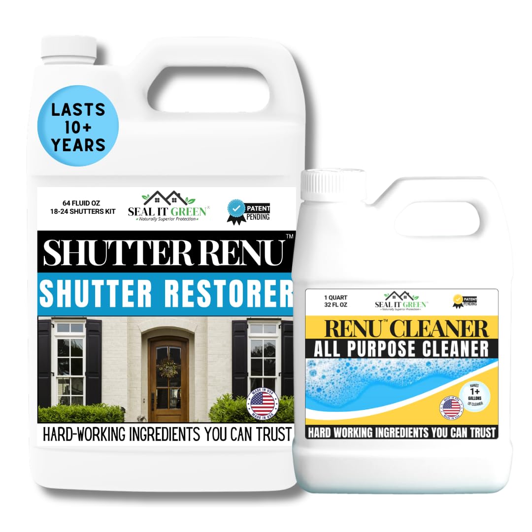 Shutter Renu Premium Restorer - Restores Original Color & Rejuvenates Faded Shutters, Patio Furniture, Doors & More | Eco-Friendly |Lasts 10 Yrs.|