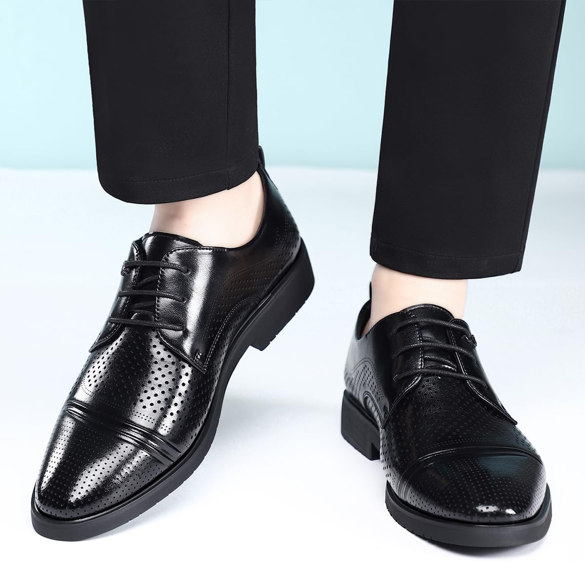 Scarpe Eleganti in Pelle da Uomo Scarpe Oxford Punta Classiche, Stringate e Traforate, per Matrimoni e Smoking Ballo