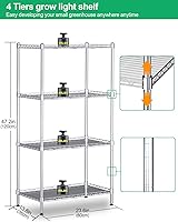 Vista 2 de DOMMIA Soporte para plantas con luz de crecimiento, luces regulables para cultivo de plantas, múltiples espectros LED de crecimiento, luces