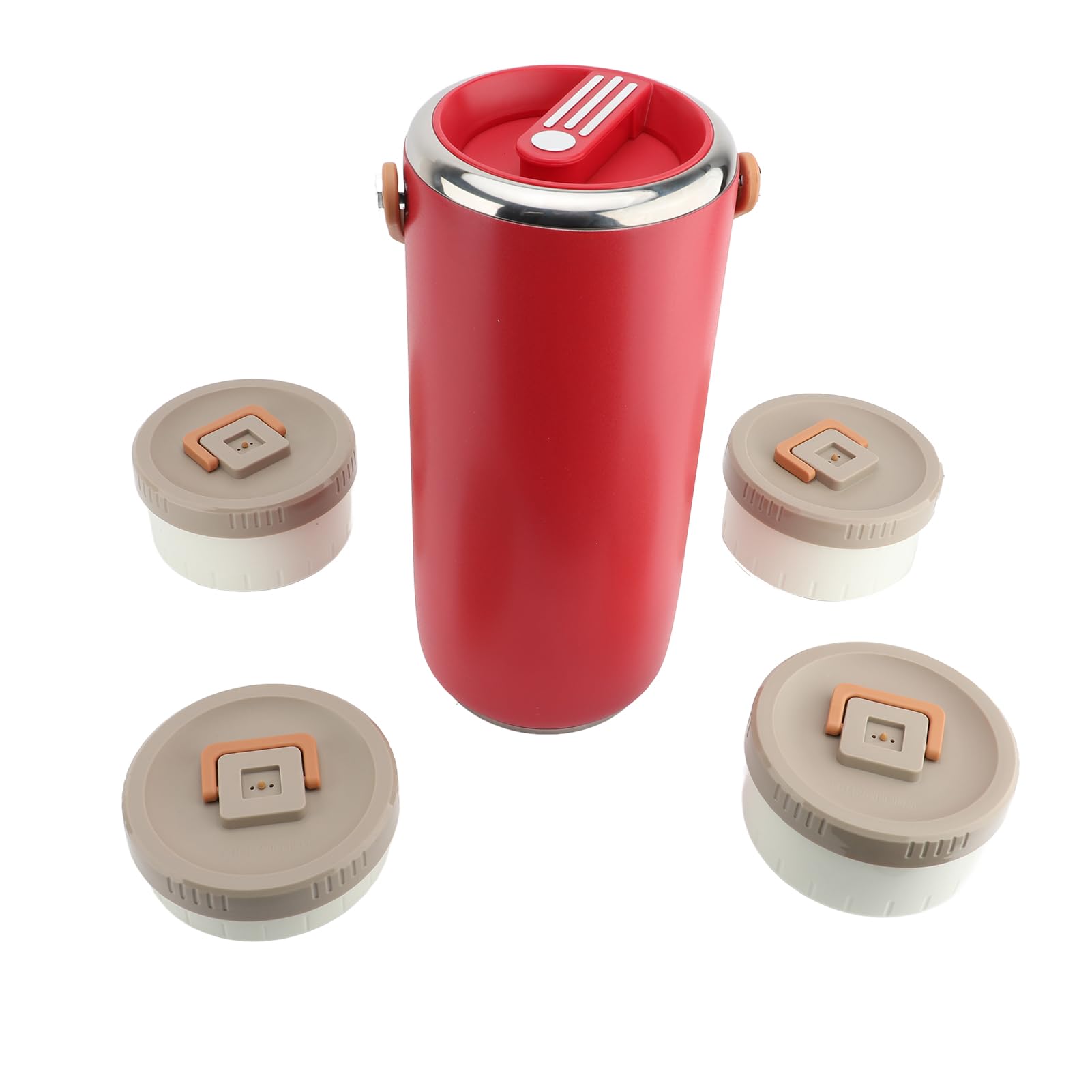 Naroote Tarro de Comida Aislado Al Vacío, Lonchera a Prueba de Fugas Sellada de Boca Ancha de Acero Inoxidable de 3,4 L, Contenedor de Comida Caliente Portátil para el Picnic de la Escuela de