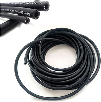 Universal Fuel Pipe LINE Rubber Reinforced for Fuel Hose Engine UNLEADED Petrol Diesel Oil (6.0MM X 12.0MM, 0.5 Meter)