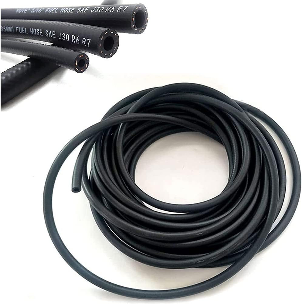 Universal Fuel Pipe LINE Rubber Reinforced for Fuel Hose Engine UNLEADED Petrol Diesel Oil (8.0MM X 14.0MM, 5 Meter)