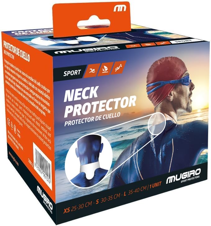 Protector de Cuello Neopreno Hombre y Mujer | Buceo, Natación, Triatlón, Surf y Accesorios Paddle Surf | Compatible Traje Neopreno Hombre 5mm Traje Buzo | Hecho en España (Negro, Large (35-40 cm))