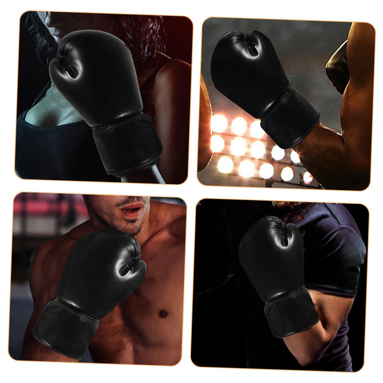 Guantoni da Boxe Training in Pu Nero 1 Paio per Kickboxing | Taekwondo e Muay Thai, Vestibilità Confortevole, Antiusura, Posizione Naturale della Mano