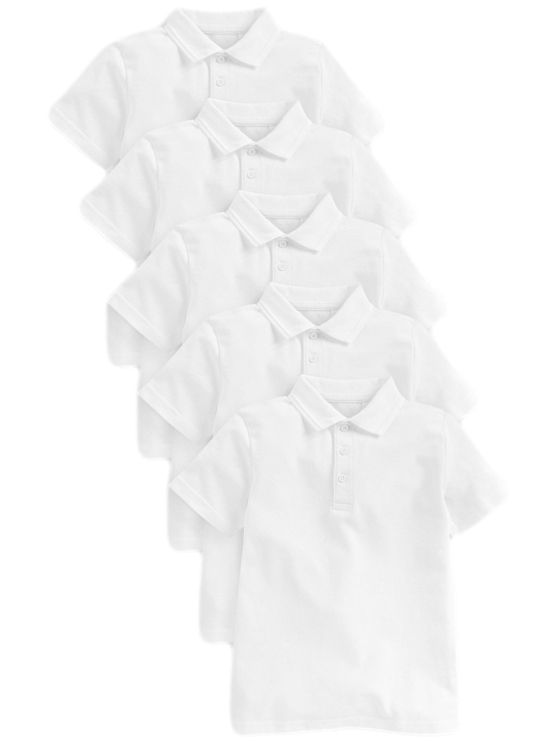 NEXT Niños Pack de 5 Polos Escolares de Manga Corta 100% algodón