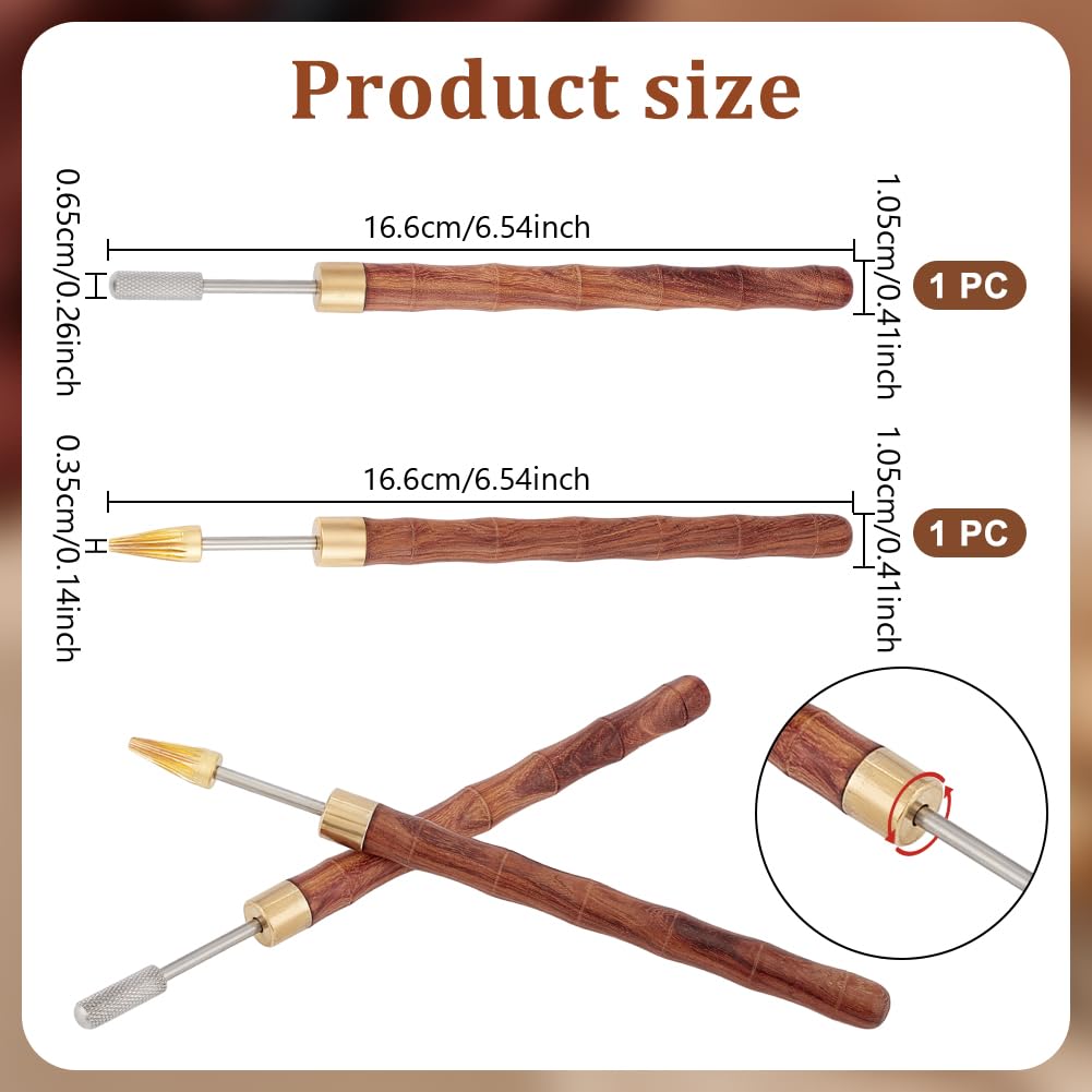 NBEADS 2 Pcs 2 Styles Leather Edge Dye Pen - Image 2