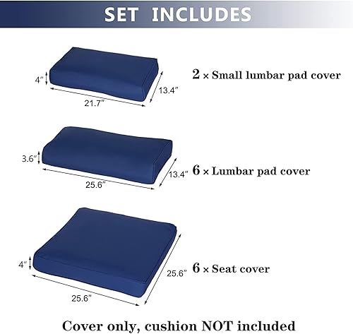 Miniatura 2 de kinbor Fundas de cojín de repuesto para patio, 14 piezas, fundas de cojín para sofá al aire libre con cremallera para muebles de sofá seccional,