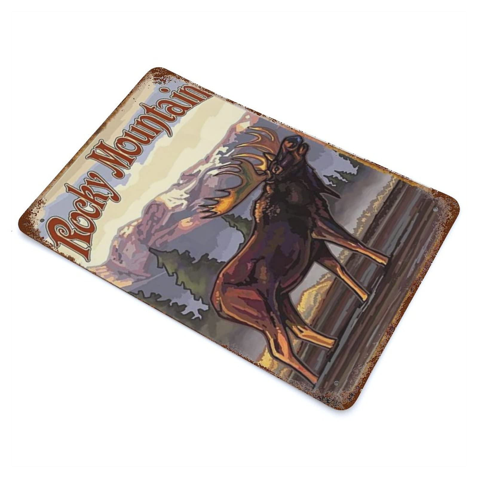 Targa Decorativa In Metallo Con Alce E Scritta 'Moose Everywhere' – 20x30 Cm – Per Interni/esterni, Bar, Garage, Casa, Fattoria - 2