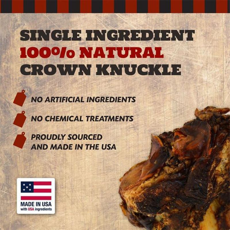 Crown Knuckles - Meaty Beef Dog Bones, Natural Long-Lasting Chews for Medium & Large Dogs, Aggressive Chewers, Healthy Chew Toy, Bones for Big & Giant Breeds, 15 Count