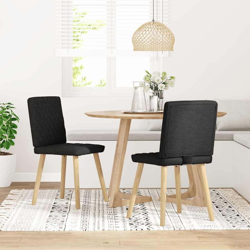 Set di 2 sedie imbottite per sala da pranzo, con gambe in legno