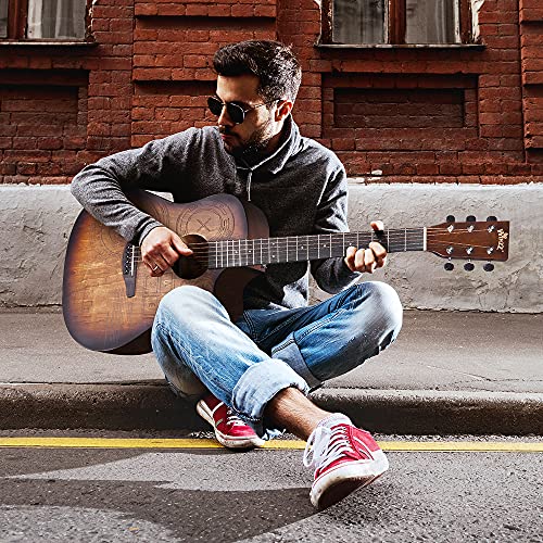 Winzz AF-H00LC Hand Rubbed Series - Full Size Cutaway Carved Acoustic Acustica Guitar Adult Beginner Starter Bundle thumb #1