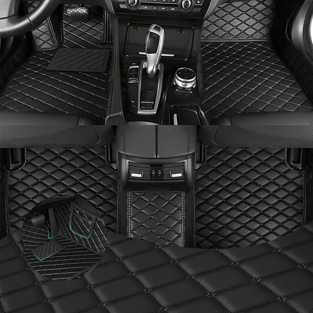 Car Floor Mats Fit for Hummer H2 2003-2023 All Weather Durability Leather Car Floor Mats, Skidproof Pedal, Waterproof, Wear-reistant(Black)