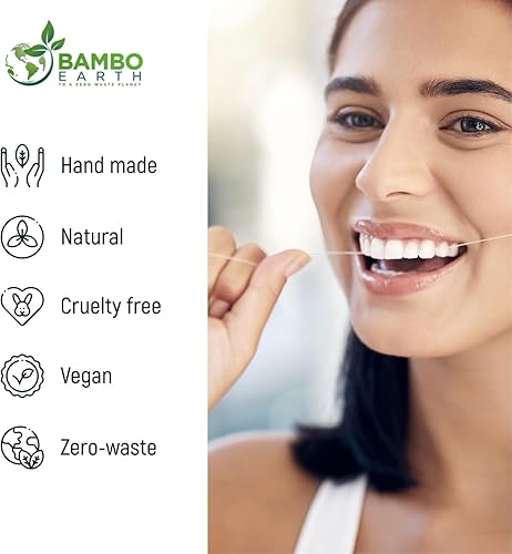 Miniatura 5 de Hilo dental de encaje dental de menta biodegradable, 2 hilos dentales recargables, carrete de seda de dientes 100% orgánicos, naturales y