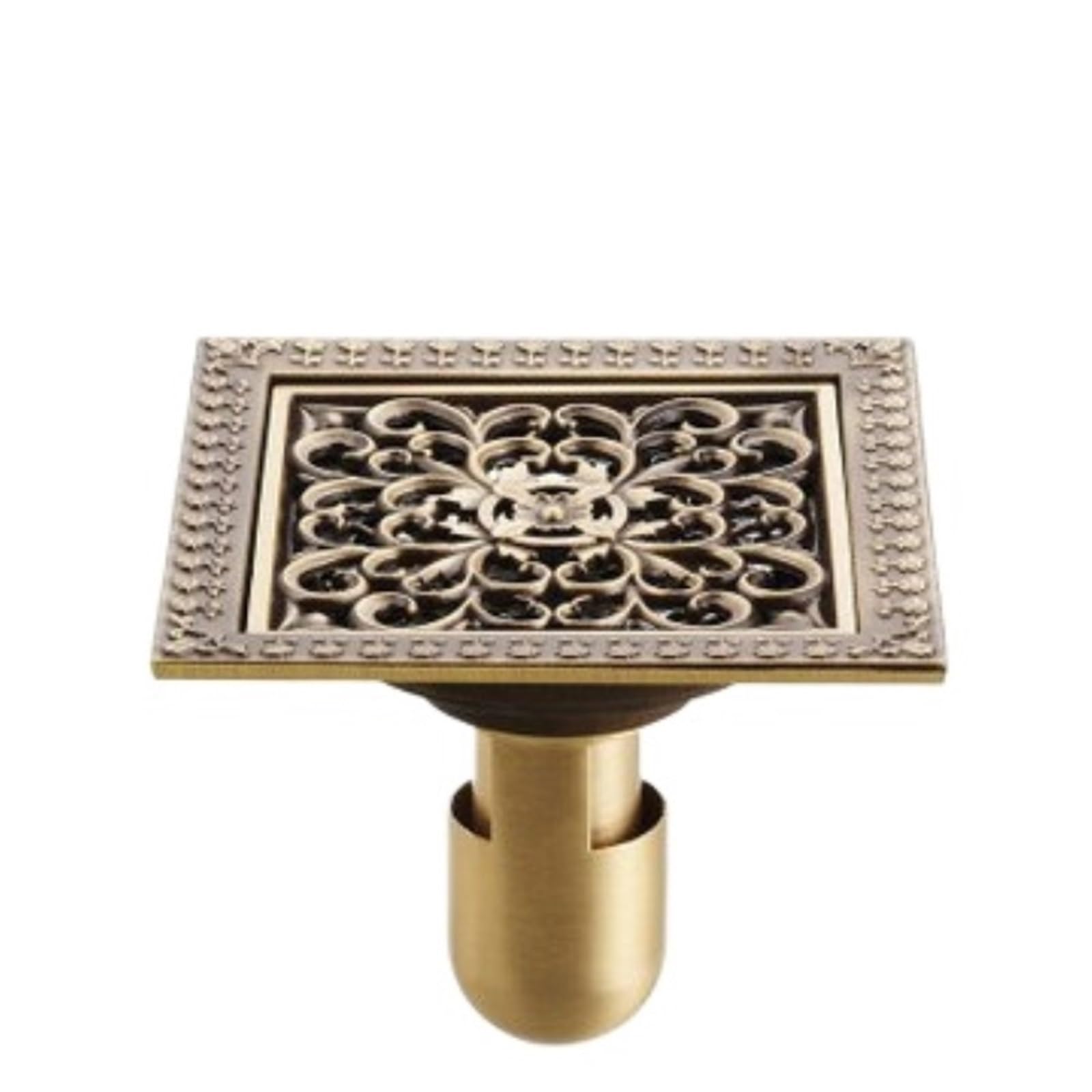 Floor Drain Cover Floor Drain Antique Brass Square Strainer Cover For Shower Bathroom(Style 4)