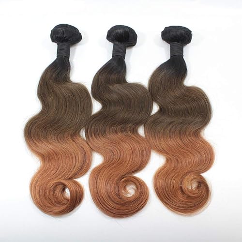 Forawme Cabello brasileño virgen teje cuerpo onda 1B430 3 paqueteslote 12 14 16 pulgadas suave humano ombre extensiones teñibles