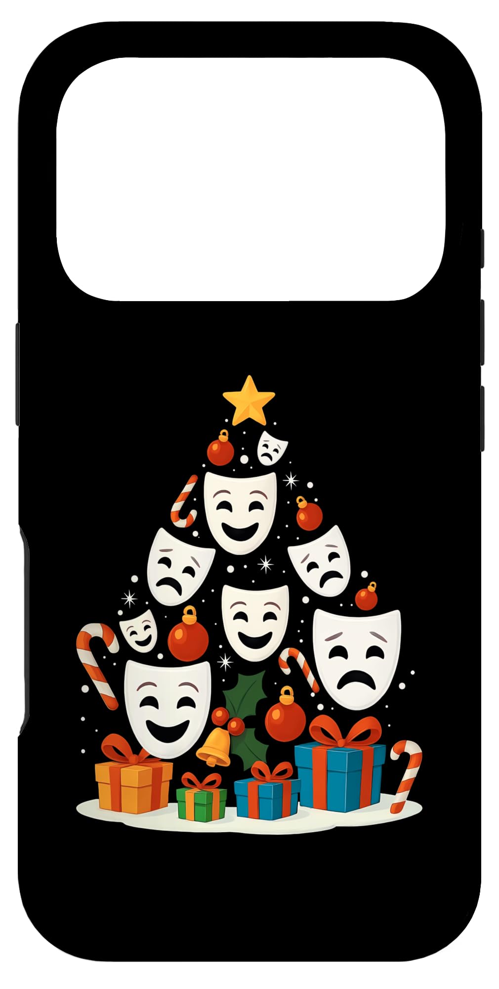 Theatre Masks Drama Comedy Actor Actress Christmas Tree Xmas Case for iPhone 17 Pro