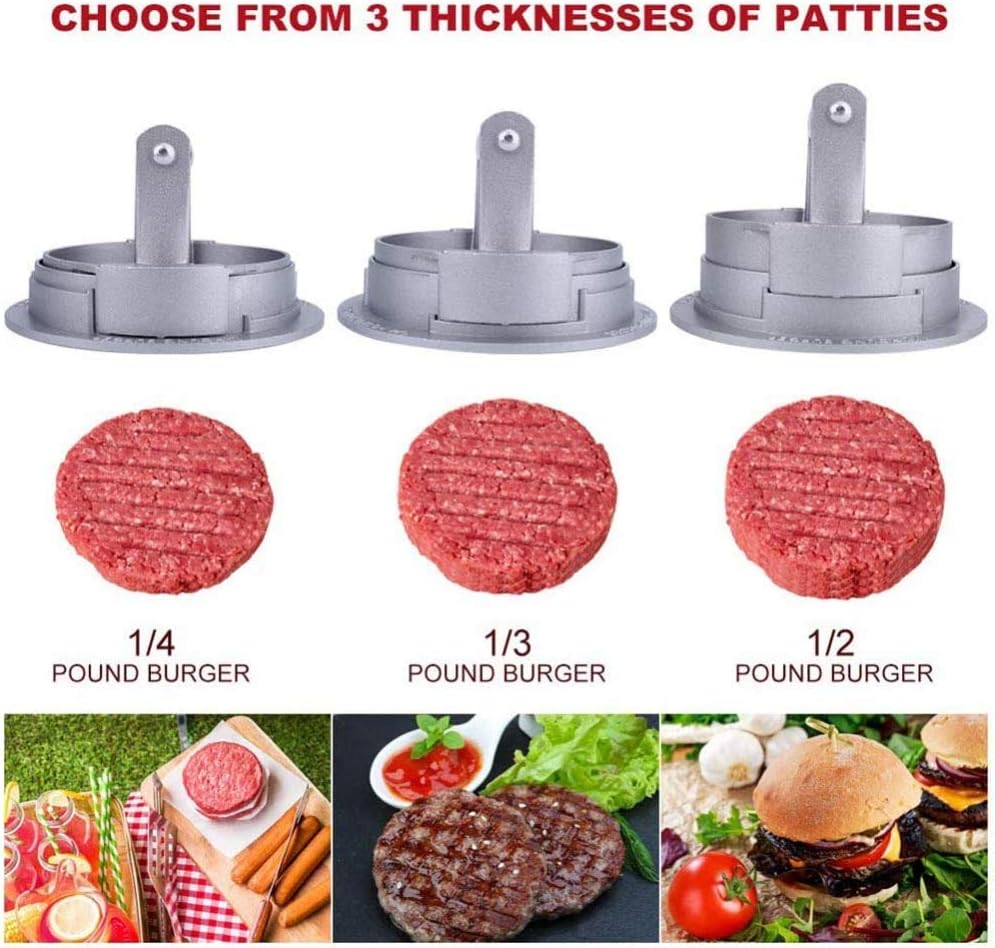 Amazon Co Jp Burger Putty Maker 5 5 Burger Press 3 Thick Adjustable Nonstick Hamburger Patti Maker Mold Perfect For Pressing Patties Mini Pan Black Wood Handle Home Kitchen