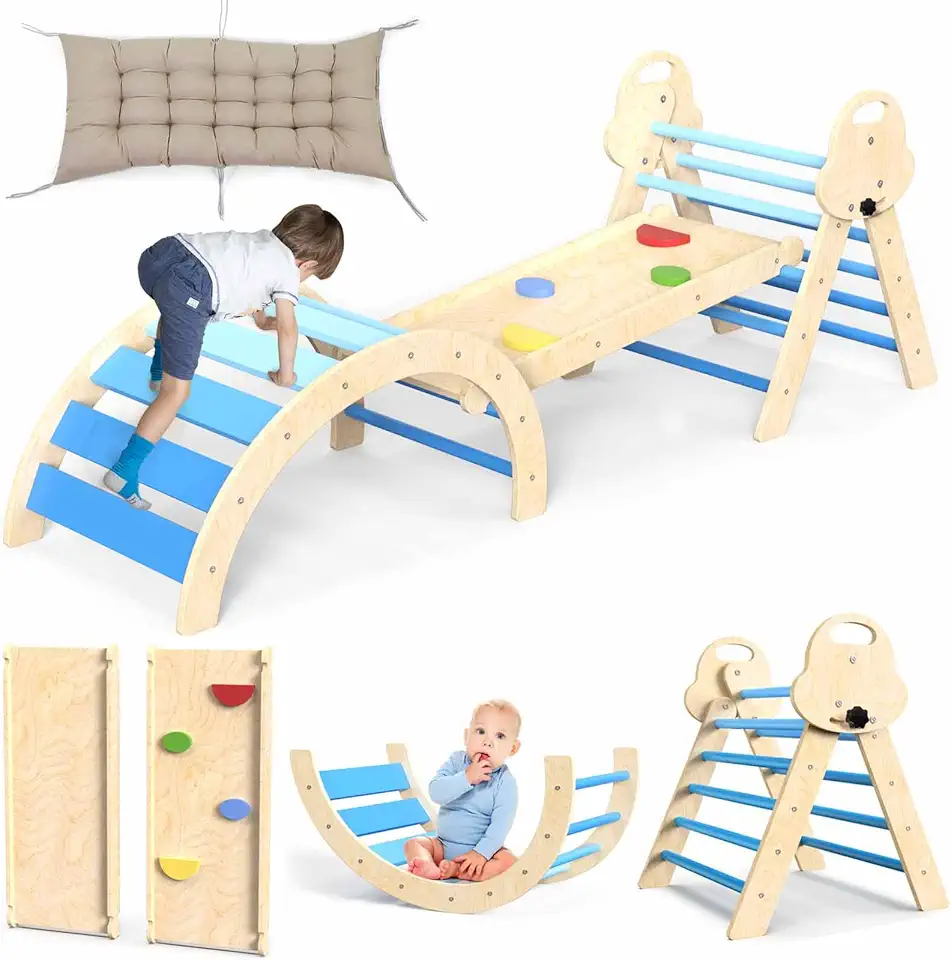 Wooden Indoor Climbing Toy for Children, Foldable Play Equipment