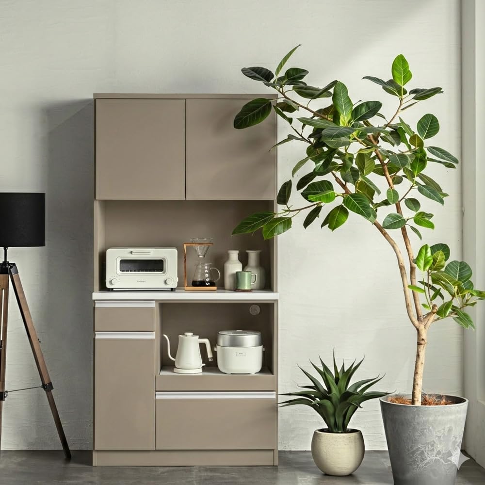 Amazon｜Pure Luxe キッチンボード 食器棚 半完成品 キッチン収納
