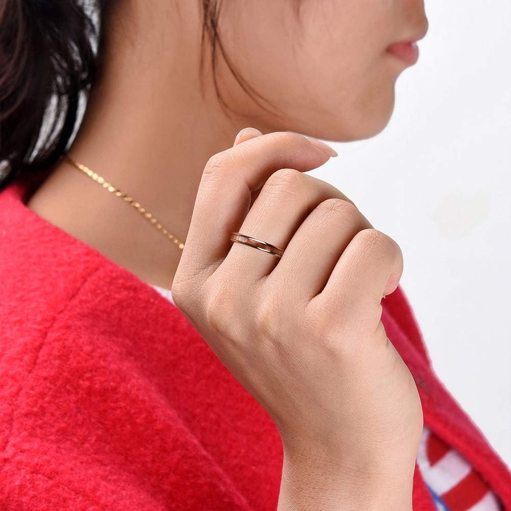 THREE KEYS JEWELRY 4mm 6mm 8mm Black Tungsten Wedding Ring Domed with Real Koa Wood Inlay - Image 4