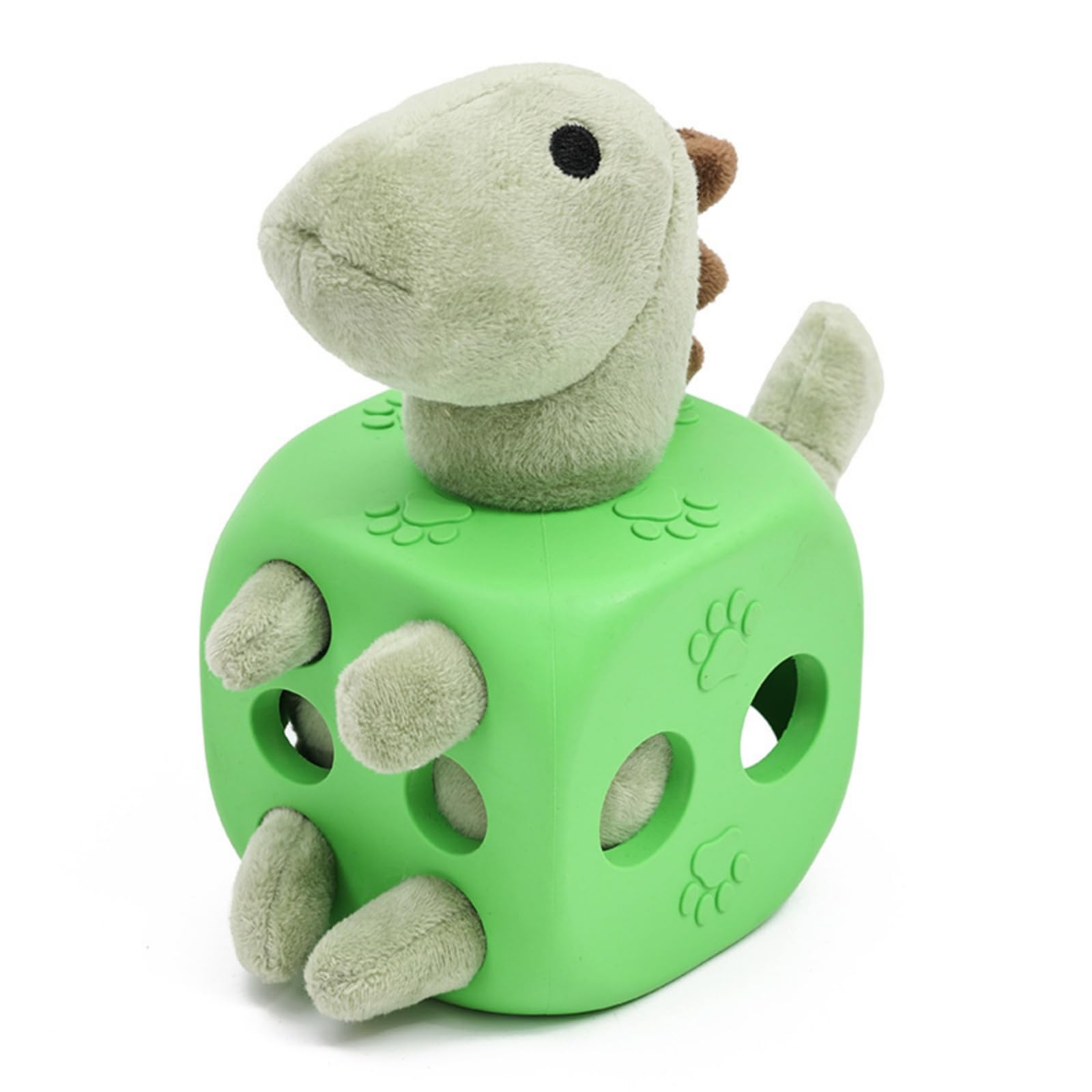 Gioco a Forma di Dinosauro Cigolante | Masticabile, Giocattolo di Peluche con Squeaker, Stimolante, Gioco per Cani con Squittio, Casa, Addestramento, Cuccioli