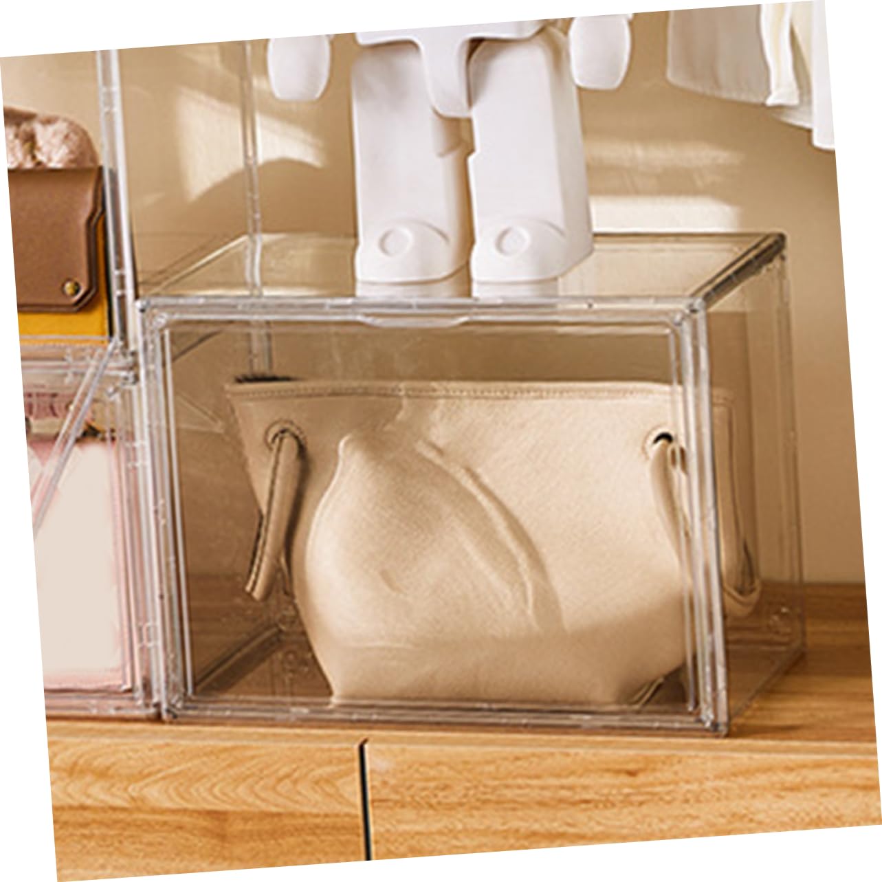ORFOFE Caja De Almacenamiento De De Muñecas Vitrina para Zapatos Cajas para Muñecas Prueba De Polvo Organizador De Almacenamiento Exhibidora De Figuras