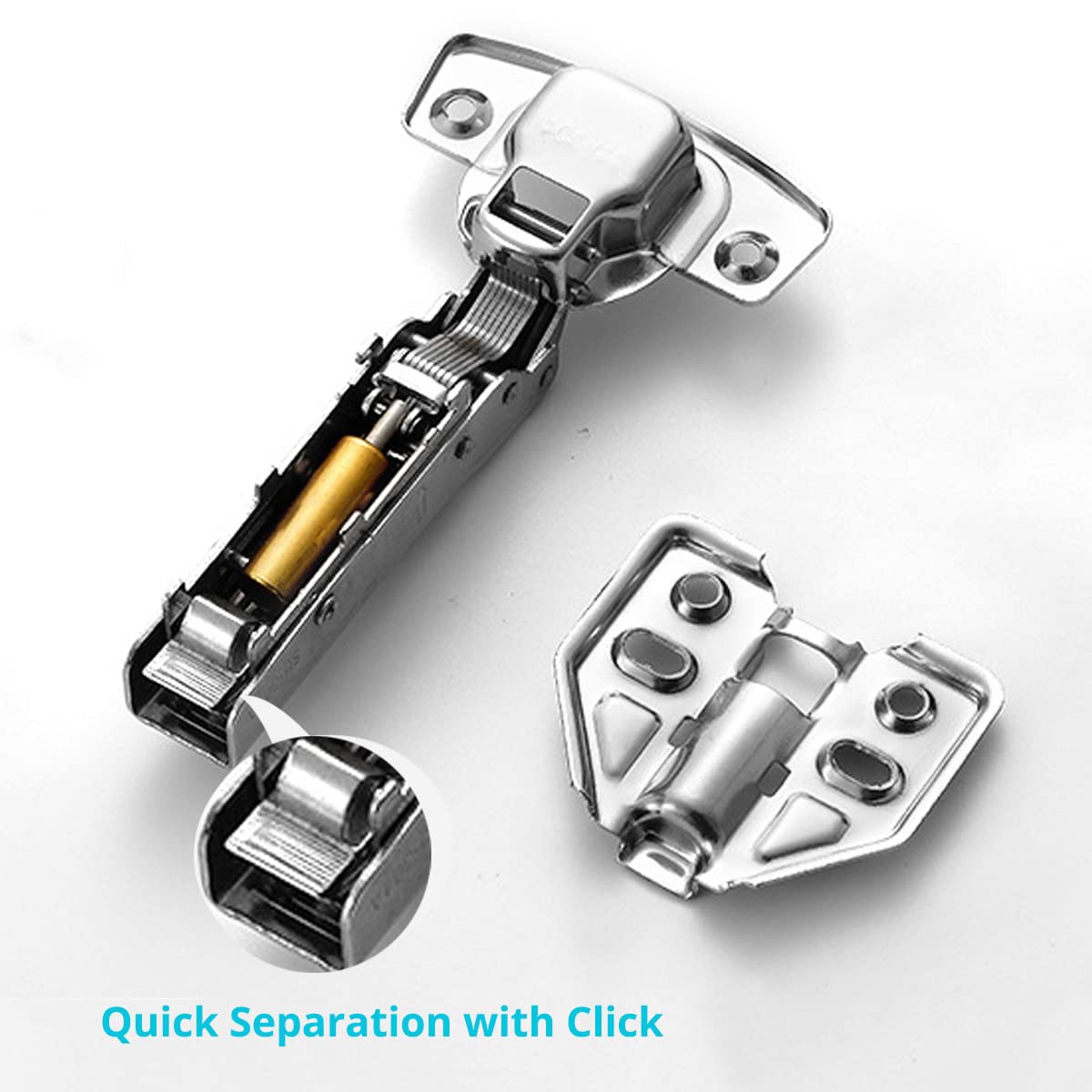 Kitchen Cupboard Hinges 18 PCS 110 Degree Soft Close Hinges Full Overlay Kitchen Door Hinge Stainless Steel Kitchen Cupboard Hinges Soft Close Hinges for Kitchen Cupboards with Screws Screwdriver - Image 3