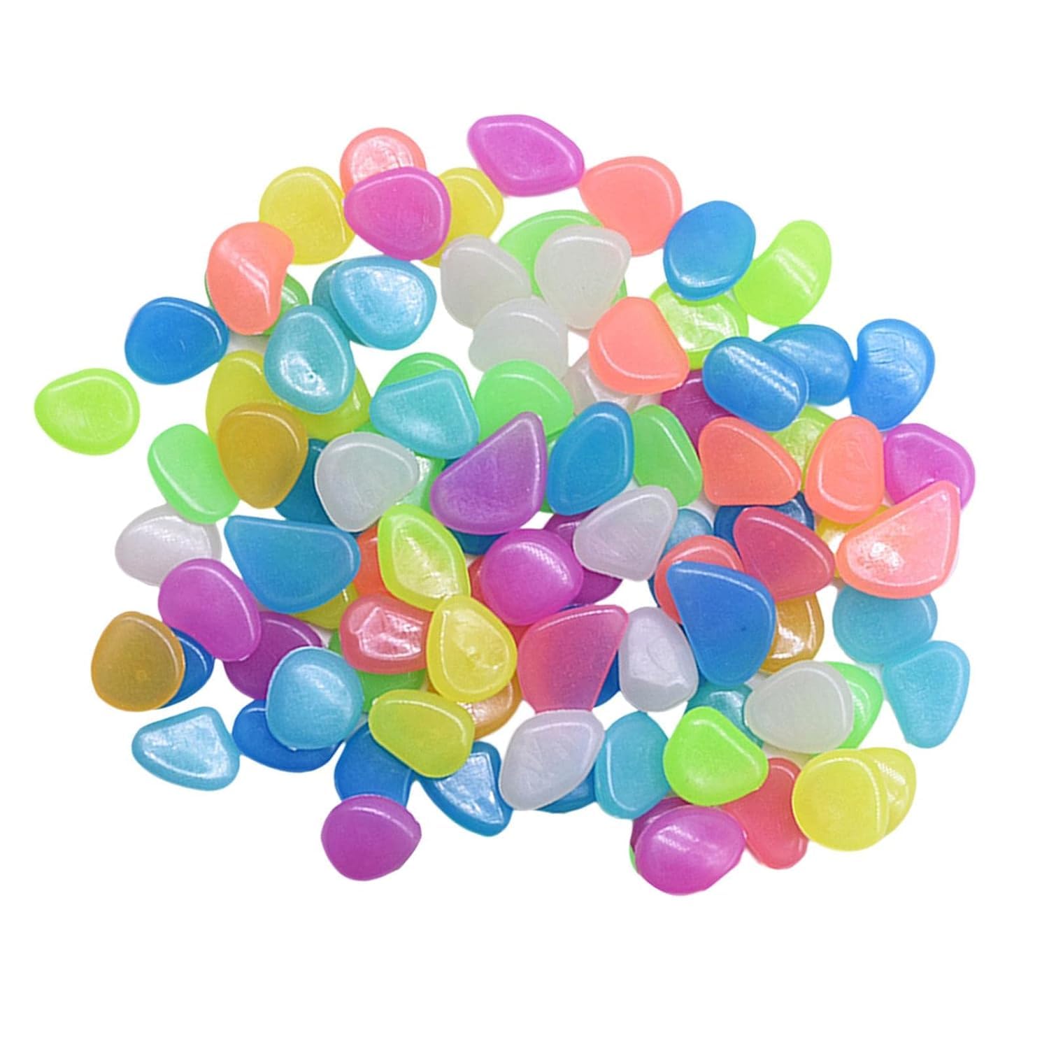 Luminous Glow Pebbles Stones for Garden, Aquarium, Pathway & Home Decor | Glow in The Dark Decorative Rocks for Walkways, Plant Pots, Fish Tanks & Landscaping | Mixed Color Pack of 100-picture-38