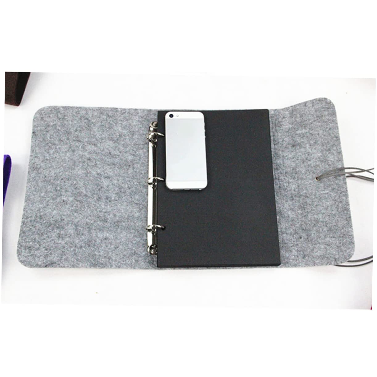 Filzfotoalbum 236x247mm mit 30 Schwarzen Blättern, Handgefertigt