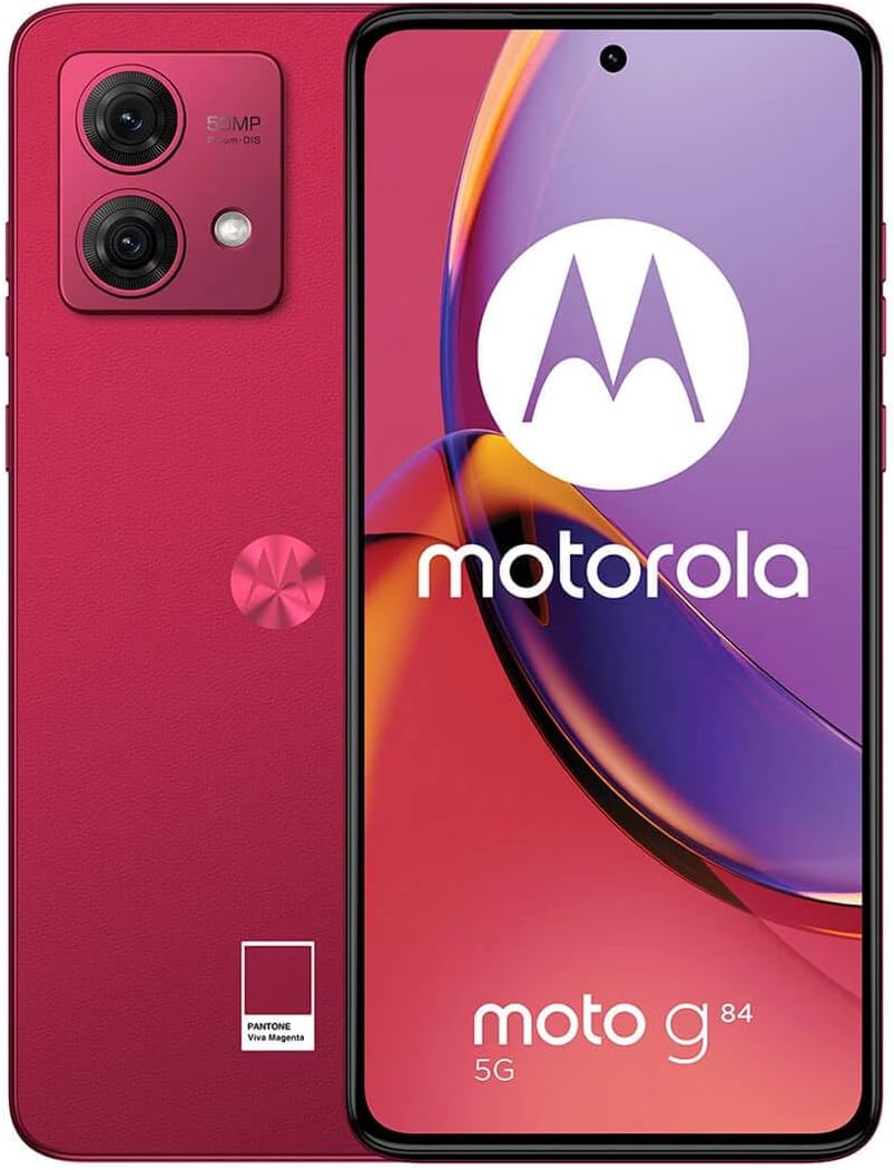 Motorola Moto G84 Dual-SIM 256GB ROM + 8GB RAM (GSM Only | No CDMA) Factory Unlocked 5G Smartphone (Viva Magenta) - International Version
