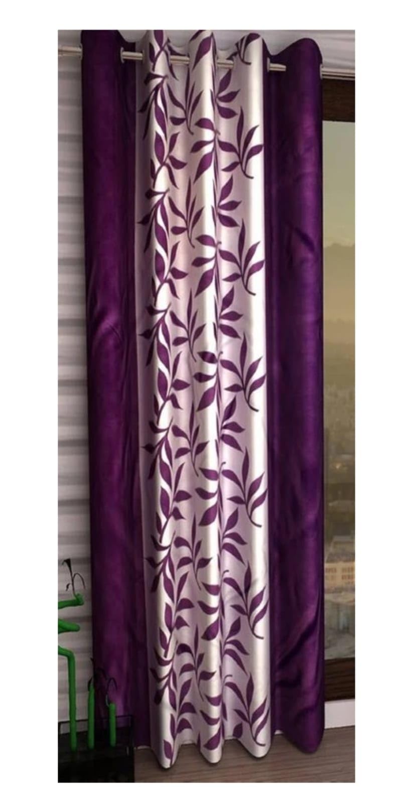 Woah Polyester Printed Eyelet Door & Window Curtain, Pack of 1 (Purple,7 feet)-image-36