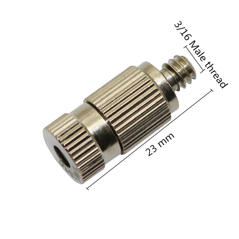 Ugello di nebulizzazione regolabile in ottone, Ugello spruzzatore nebulizzante nebulizzatore 0,1-0,5 mm Raffreddamento for la rimozione del giardino della serra(0.2 Mm)