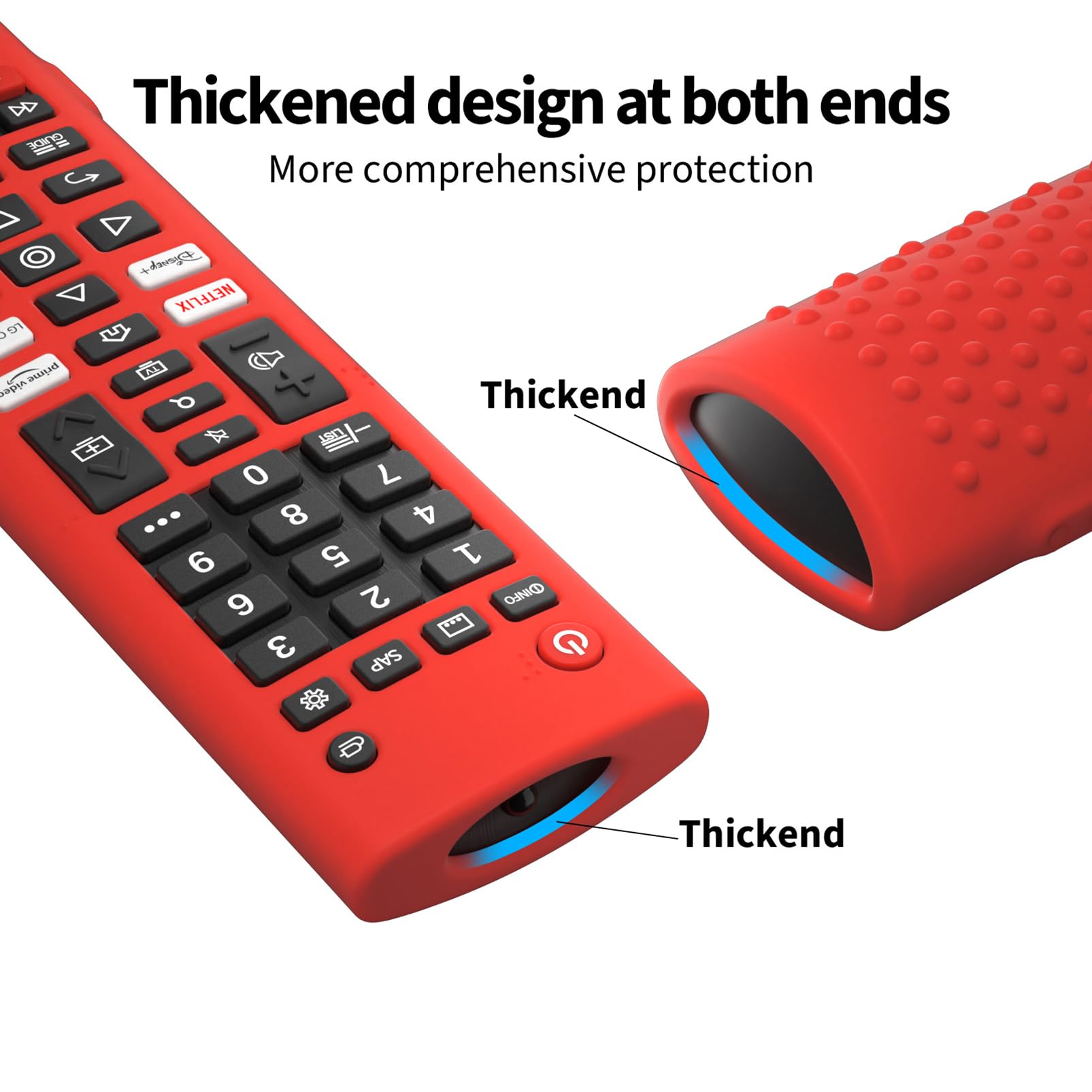 Hi Color Silicone Case for LG AKB Series Remote AKB75095307 AKB75375604 Remote Cover Shockproof Protective Sleeve (red) - Image 4