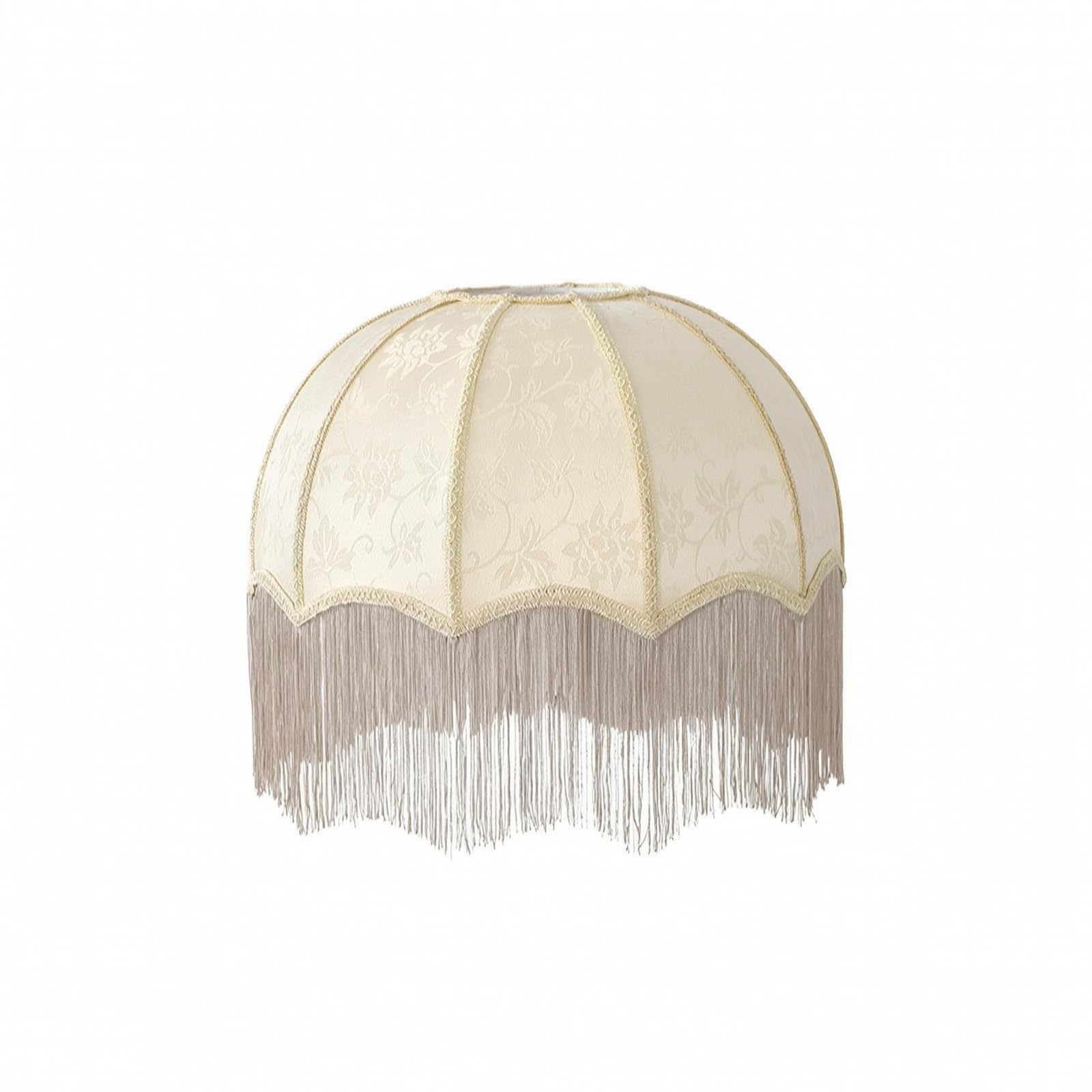 Abat-Jour Cloche Frangé, 40 Cm, Beige