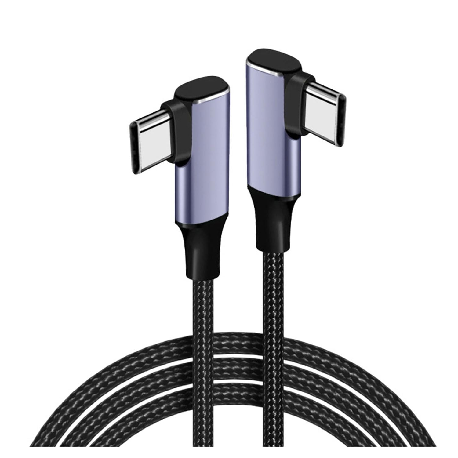 USB C ケーブル L字 1M Type-c L型 PD対応 100W急速充電 超高耐久ナイロンiPhone15/MacBook/iPad/Galaxy/Xperia/PS5/Switch等タイプc機種対応【ビデオ出力非対応】