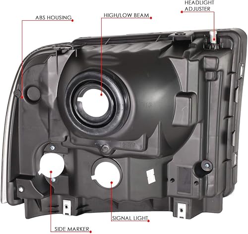 Miniatura 6 de Modelo halógeno conjunto de lámparas para faros delanteros de estilo de fábrica compatible con Ford F250 F350 F450 F550 Super Duty 05-07, lado del