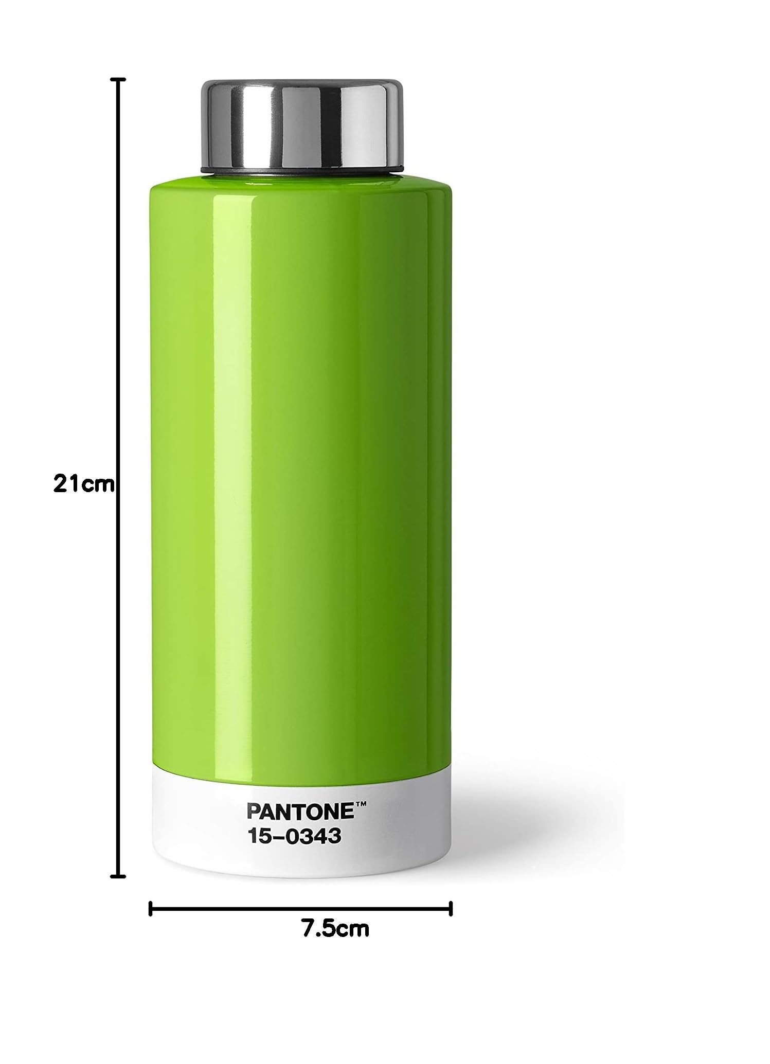 PANTONE Trinkflasche, doppelwandiger rostfreier Edelstahl mit Thermo-Funktion, auslaufsicher, 500 ml, Greenery 15-0343