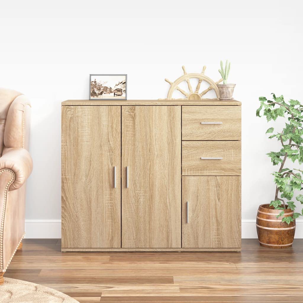 vidaXL Aparador Roble Sonoma 91x29,5x75 cm Madera de ingeniería